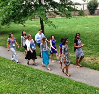 ICH staff walking outside